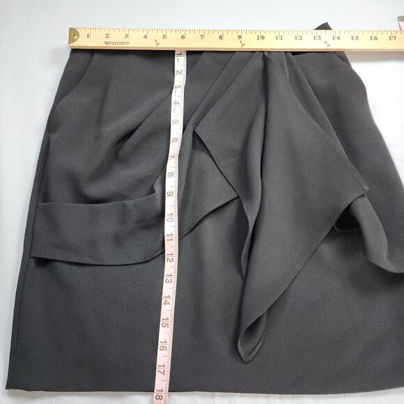 The Kooples Black Pencil Mini Skirt with Draped Overlay Size 2 - Picture 6 of 13